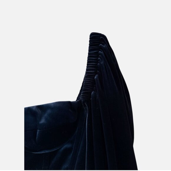 Bronx and Banco Maria Black Velvet Retro Glam Crop Top Women's size XS/US 2 - Picture 8 of 12